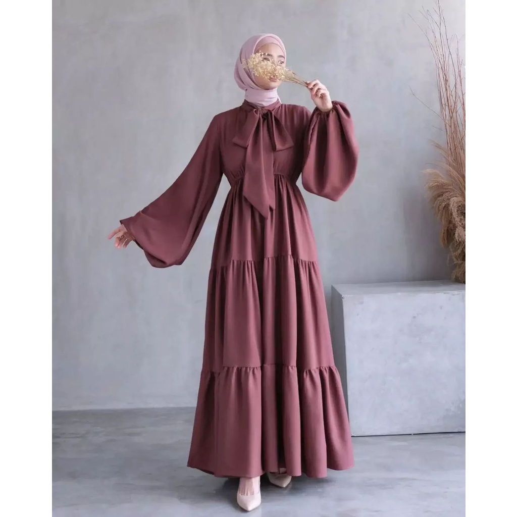 FASHIONEW [ S M L XL XXL ] ARABELLE DRESS Bahan Syakila Premium Longdress Wanita Jumbo Gamis Terbaru