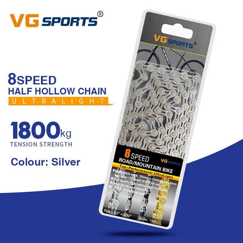 VG Sports Rantai Sepeda Bicycle Chain Half Hollow 8/9/10 Speed ( Mughnii )