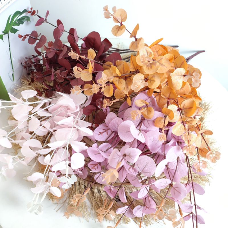 DAUN EUCALYPTUS DOLAR BULAT ARTIFICIAL DEKORASI HIAS