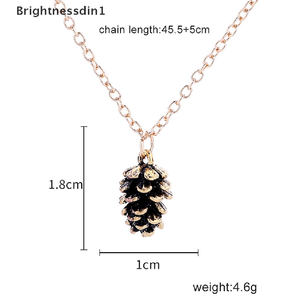 [Brightnessdin1] Spesimen Tanaman Kacang Pinus Sederhana Baru Kalung Liontin Pinus Kerucut Acorn Pendant Butik