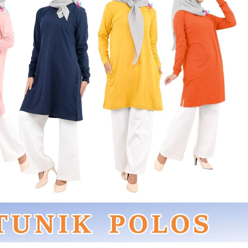 ➾ KAOS TUNIK POLOS SAKU SAMPING BAHAN KATUN COMBED 30S ♝