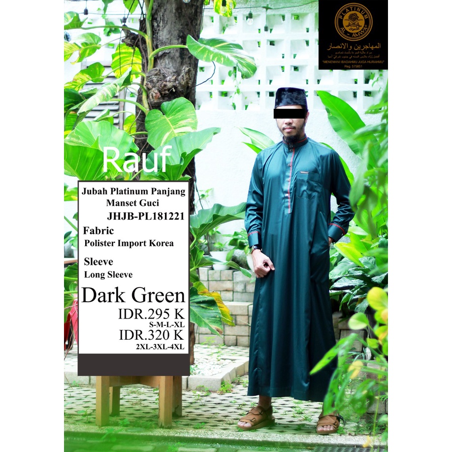 Jubah Series Rauf by Al Amwa Platinum - Jubah Pria Lengan Panjang - Gamis Pria Lengan Panjang Manset