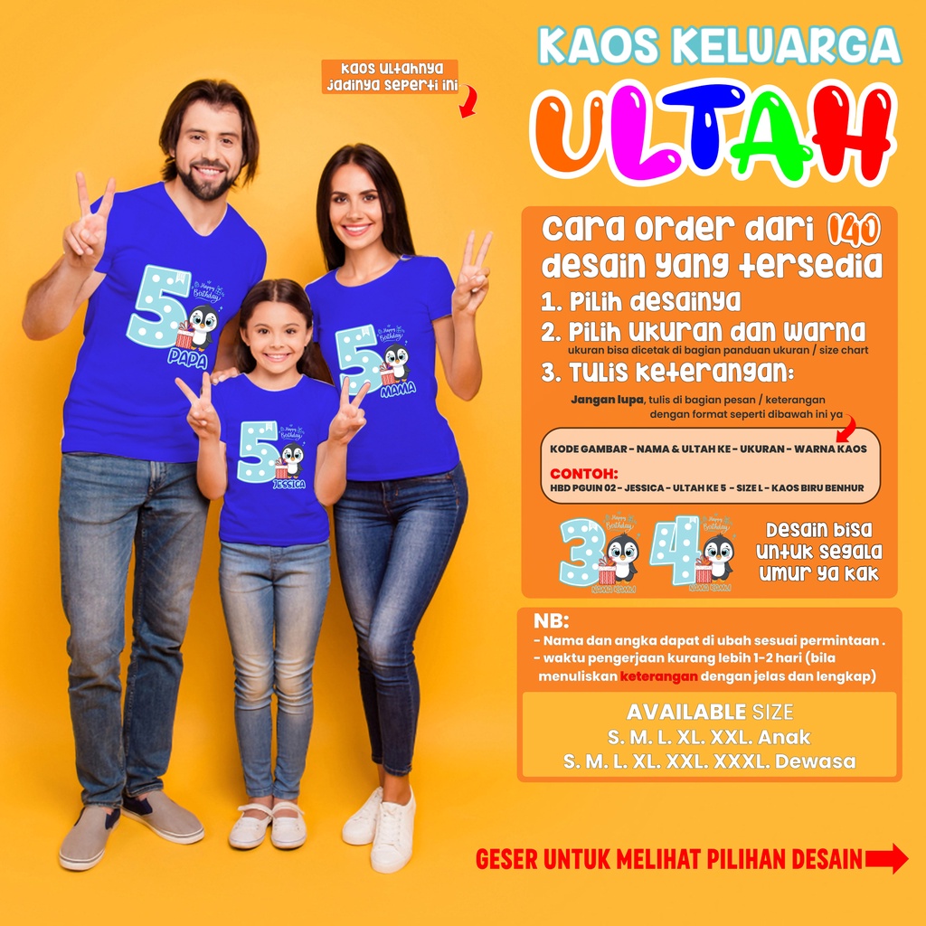 Kaos Custom Ulang Tahun Anak Dewasa Sablon Baju Ultah Keluarga pakai Nama Couple Family Happy Birthd