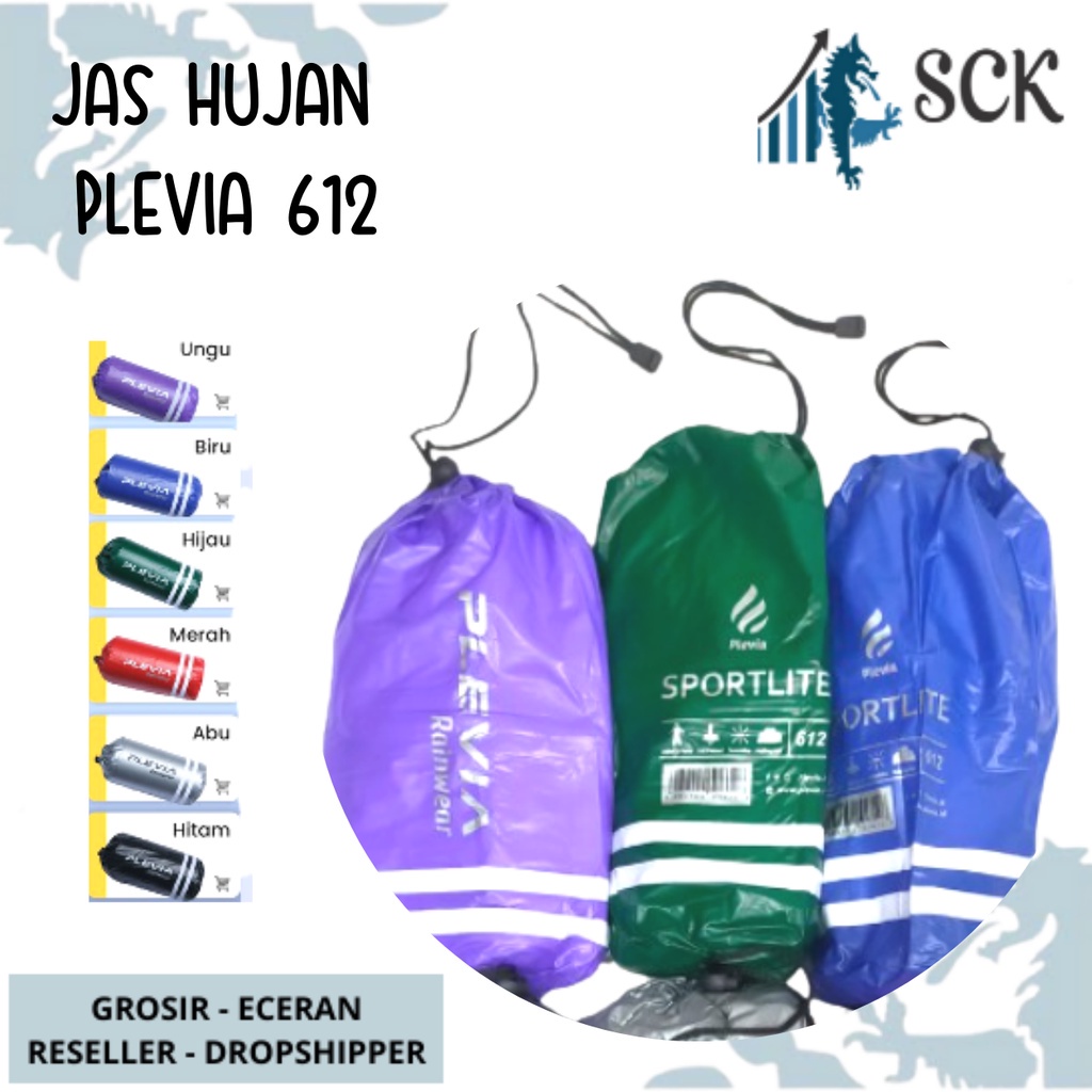 Jas Hujan PLEVIA 612 Dewasa / Setelan Mantol Pria Wanita Kombinasi Warna Tebal / Otomotif - sckmenwear GROSIR