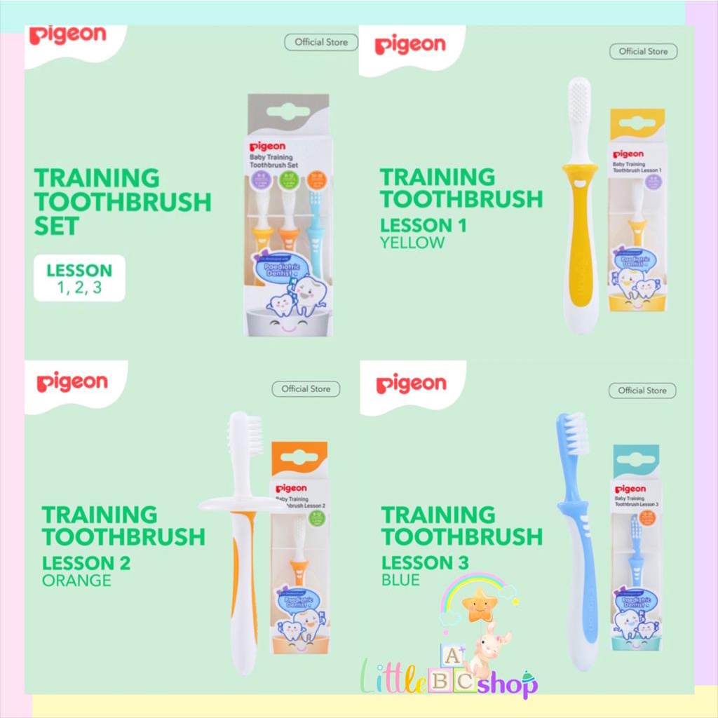 PIGEON Training Toothbrush Set / Sikat gigi Bayi / pigeon toothbrush