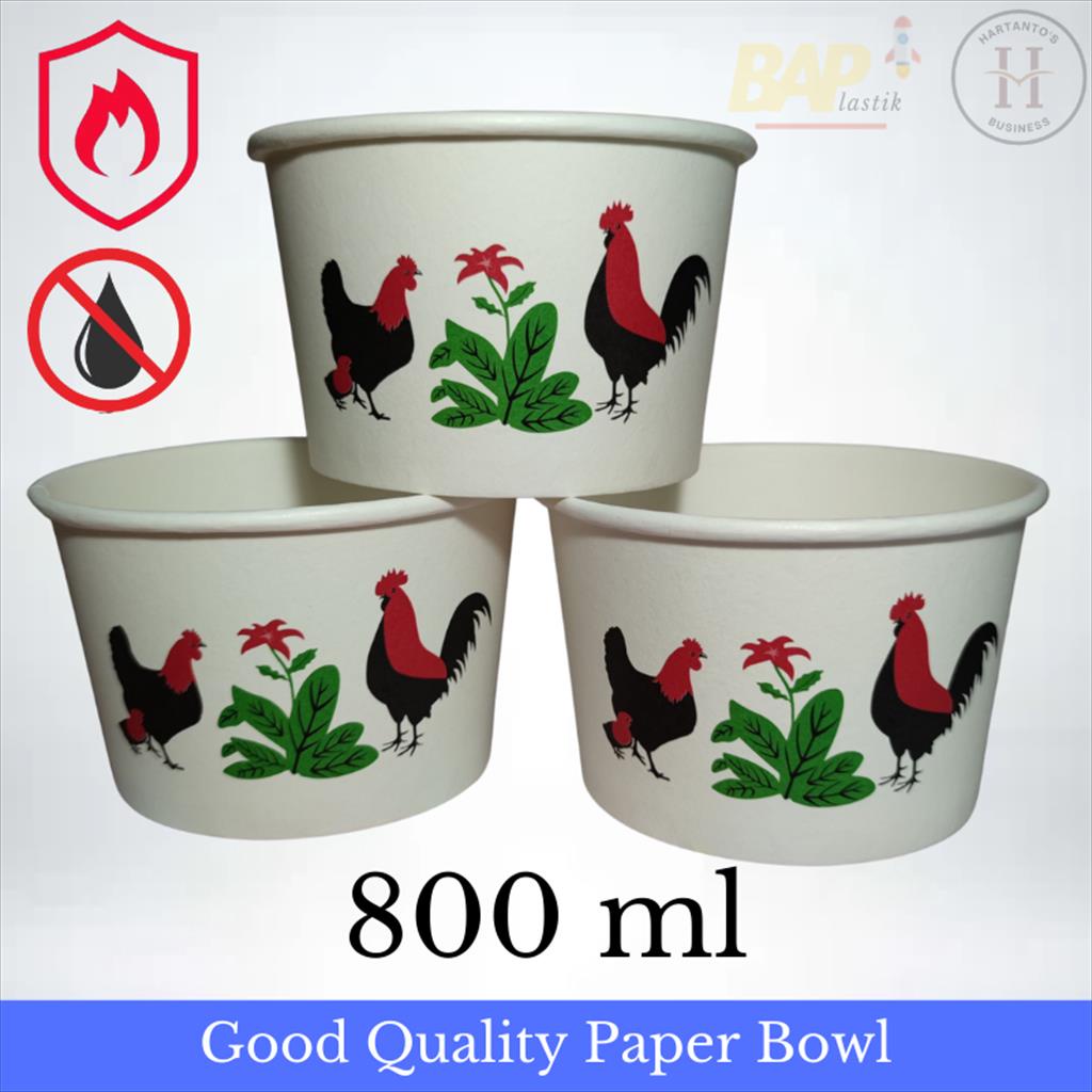 Paper Bowl 800 ml Motif Ayam Mangkok Kertas