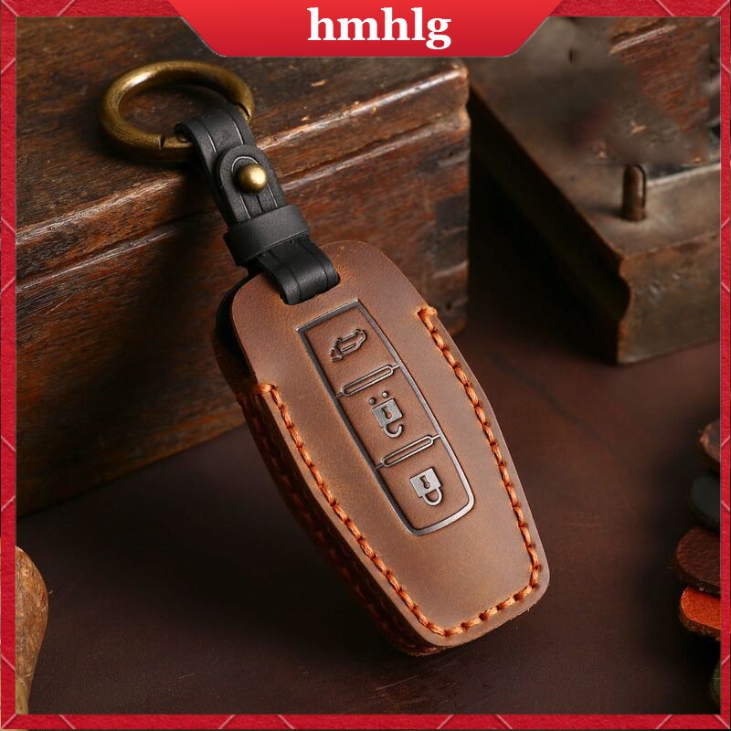 [Tersedia] Kulit Case Kunci Mobil Fob Cover Shell Gantungan Kunci Untuk Mitsubishi Outlander 2023kancing2per3mobil Smart Remote Key Holder Aksesoris