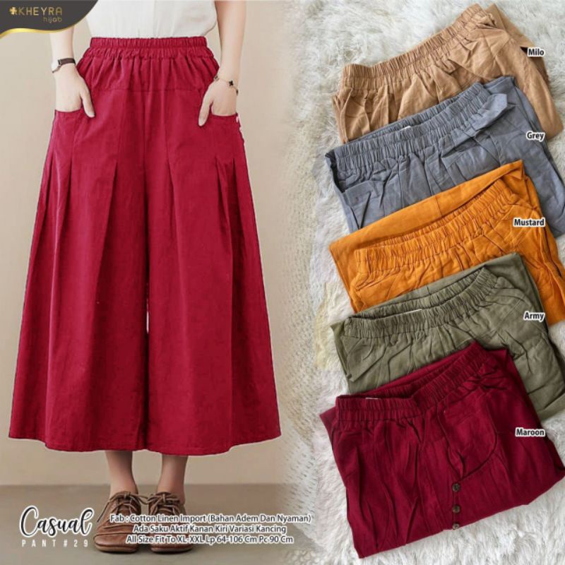 CASUAL PANT #29 ORI KHEYRA | Cotton Linen Import Bahan adem &amp; nyaman