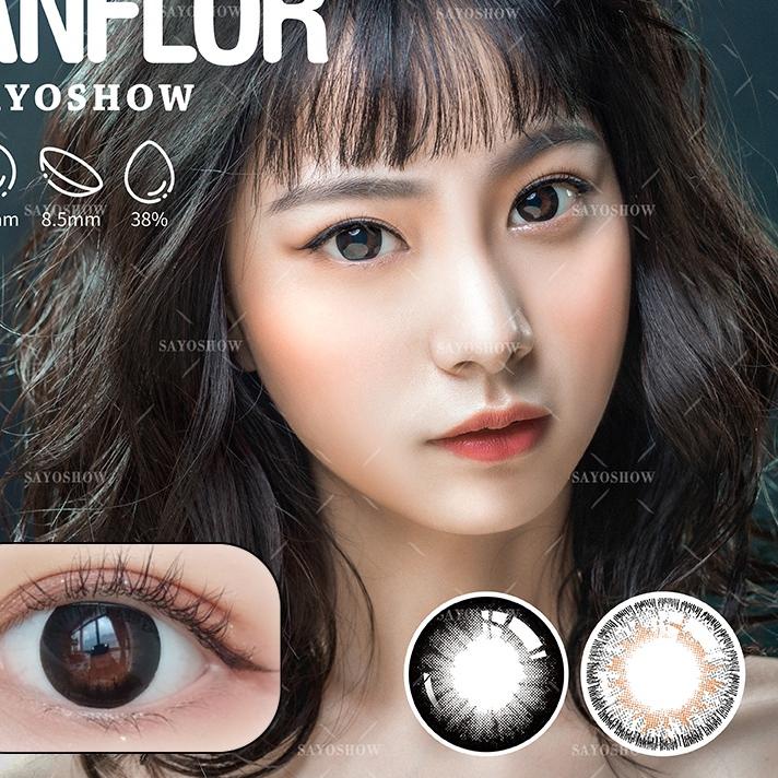 ♚ ✔️100% ORI SAYOSHOW ANFLOR Sepasang Soflen Hitam Minus 14 mm ( NORMAL S/D-8.00) Contact lens Softl