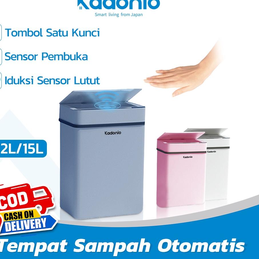 Langsung Checkout KADONIO Tempat Sampah Otomatis Sensor Infrared Kapasitas Besar KC-TB02