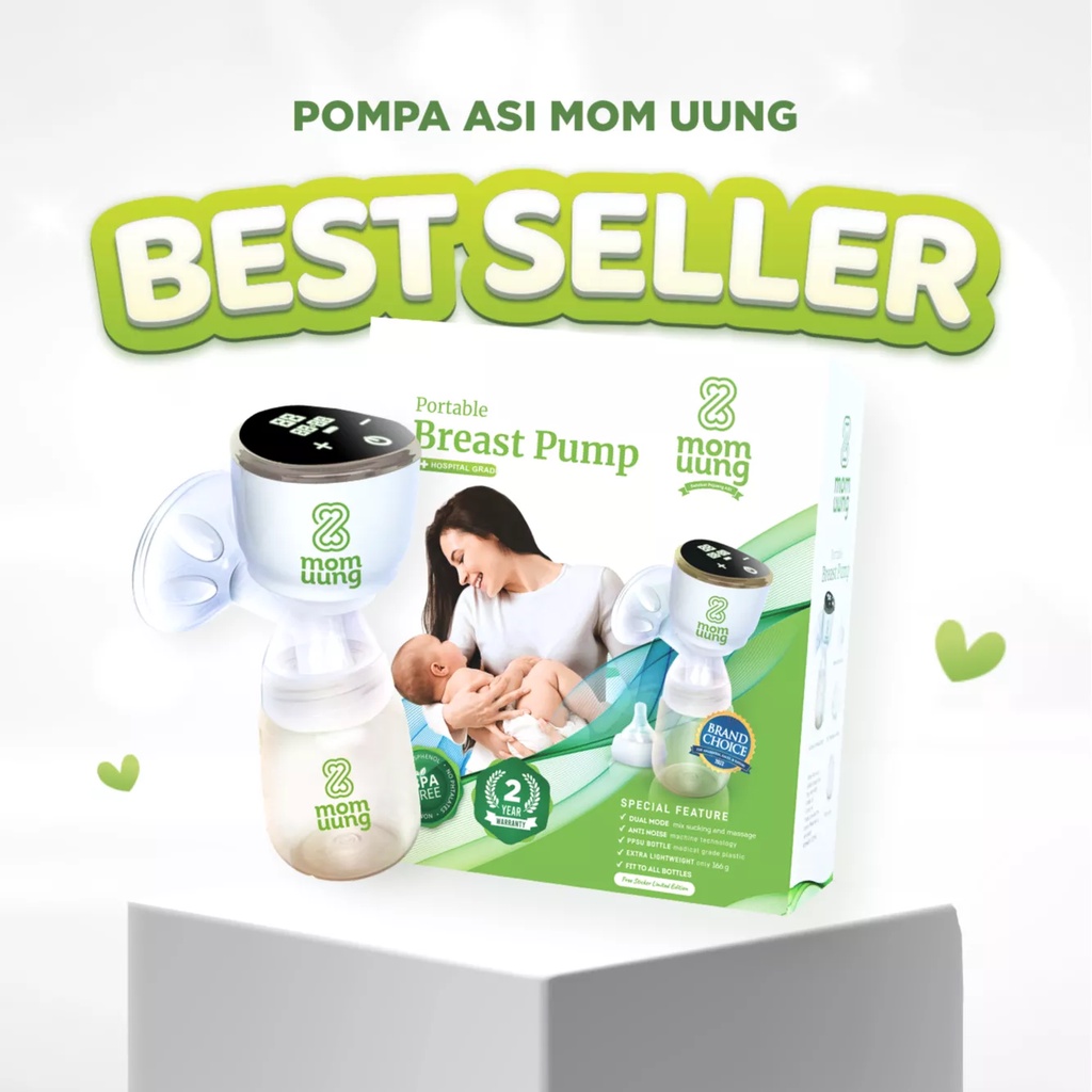 

Lezatoz_Genz Pompa Asi Mom Uung Momuung Electric Breast Pump Single Pump Lembut Silent Momuung.Id