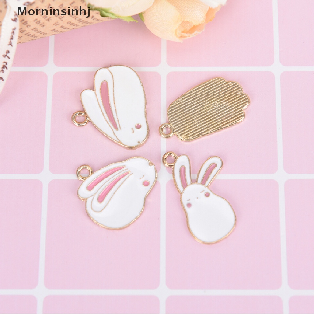 Mornin 10Pcs/Set Enamel Alloy Kelinci Ch Liontin Temuan Perhiasan DIY Craft Making id