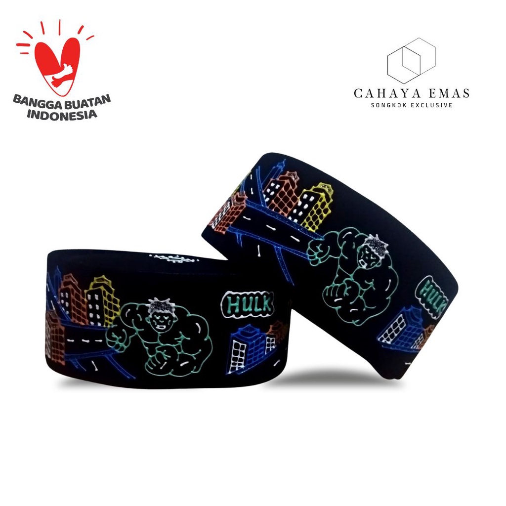 Peci Kopiah Songkok Hitam Polos Anak Bayi Lukis Karakter Hulk