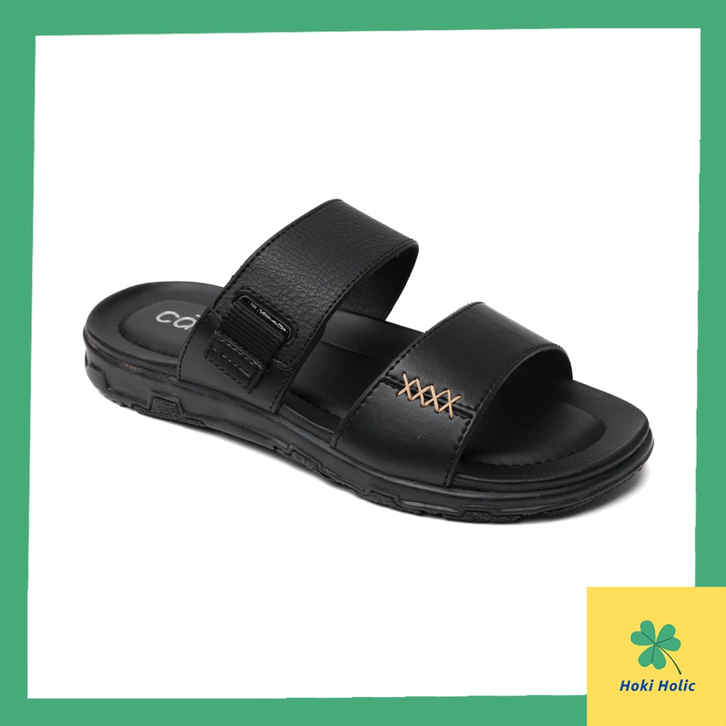 Sandal Kulit Pria Slop Carvil Original - Sendal Slide Pria Kulit Original Carvil