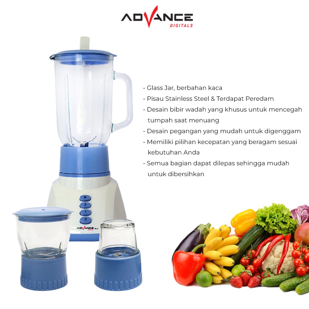 【garansi satu tahun】Advance Blender 1.2 Liter pembuat jusMultifungsi Bergaransi mixer + penggiling