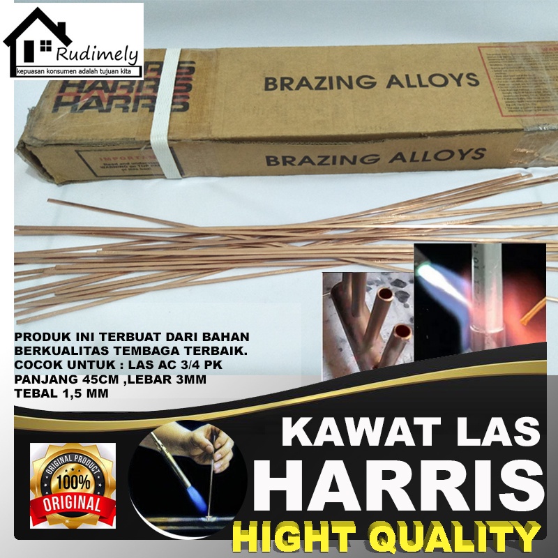 Kawat Las Perak  harris Original USA ukuran 1,3 x3,2 x 450 mm