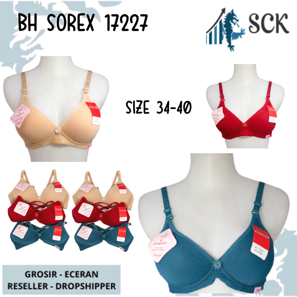 BH SOREX 17227 Busa Tanpa Kawat Original / Pakaian Dalam Wanita BH 17227 - sckmenwear GROSIR