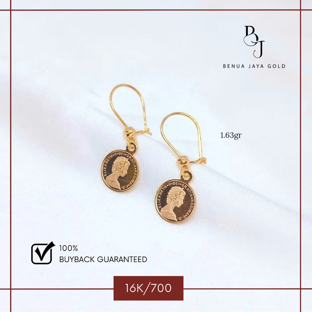 Anting Kait Koin Elizabeth Emas 16K/700
