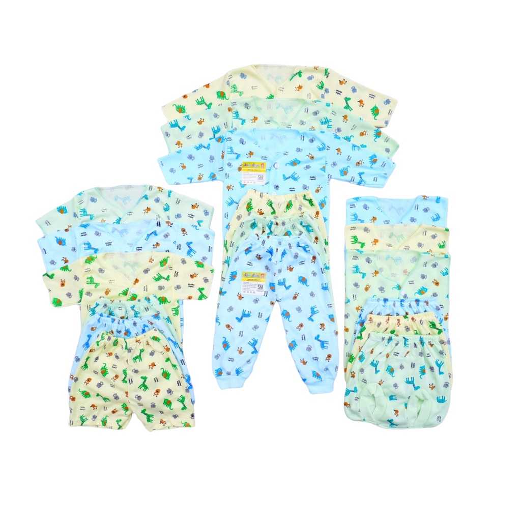 (SET001)SET PAKET ISI 18PCPS SETELAN NEWBORN SNI VARIANT MOTIF FREE STK