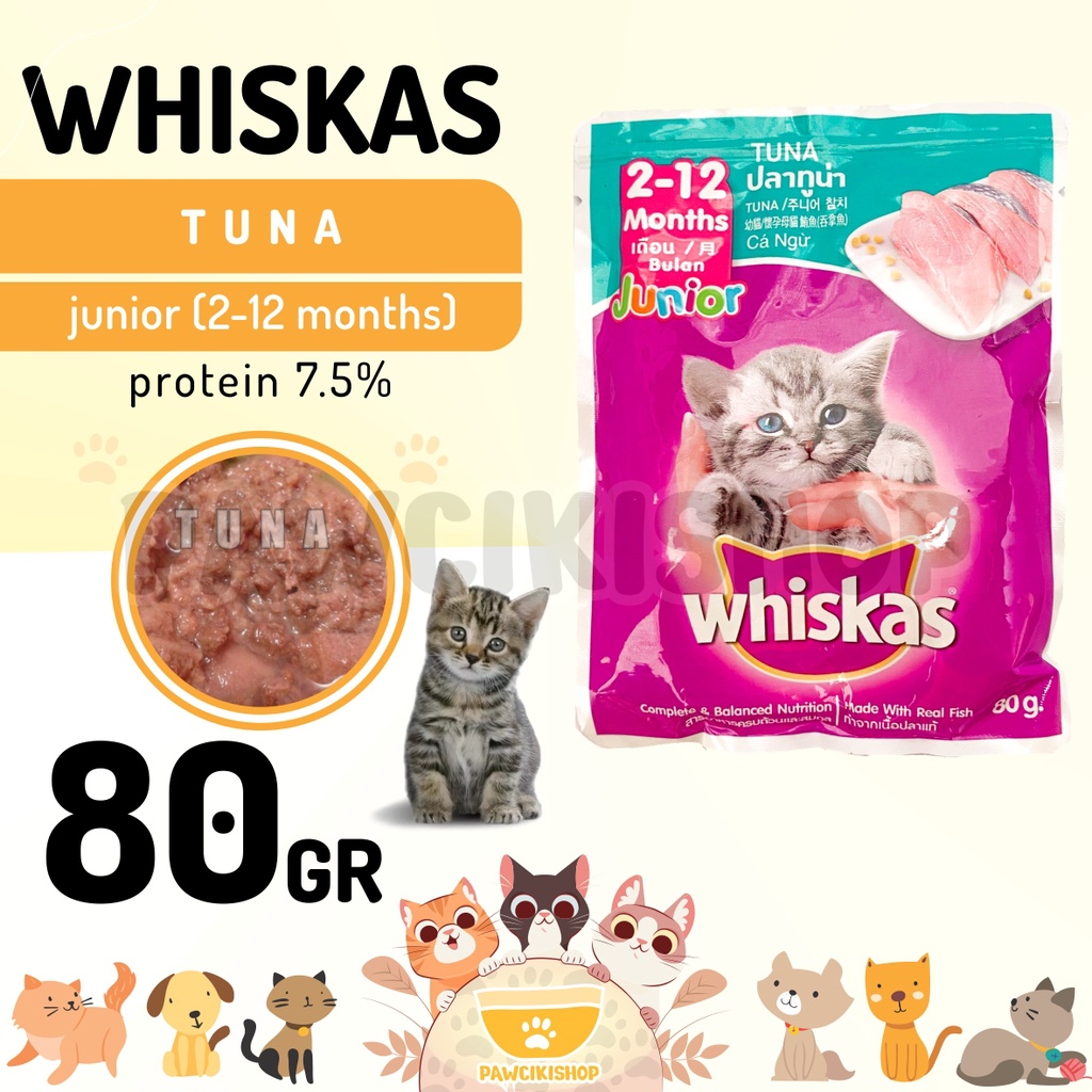 PAWCIKISHOP - WHISKAS POUCH JUNIOR TUNA / whiskas / whiskas pouch / wiskas kucing / whiskas junior /