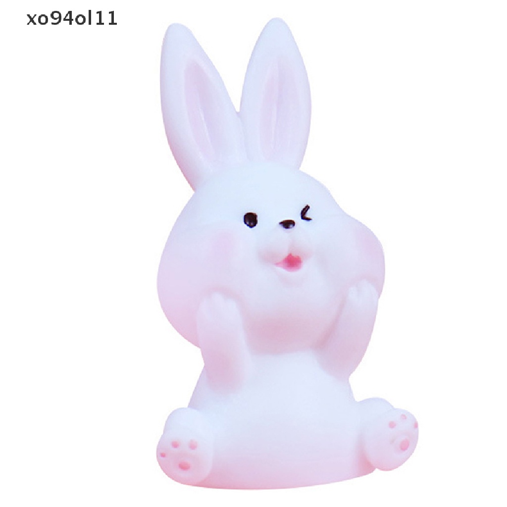 Xo 1Pc Lucu Tahun Kelinci Maskot Lucky Rabbit Micro Landscape Resin Kerajinan OL