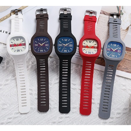 Jam Tangan Wanita Pria Couple Analog Strap Rubber Watch Brands Big Size 0183 Original Premium Style belum Water Resistance Sport Trendy Keren Kekinian Buat Olah Raga Tampilan Analog Bukan Led Watch Digital Untuk Hampers Kado Harga Promo Murah Grosir Cod