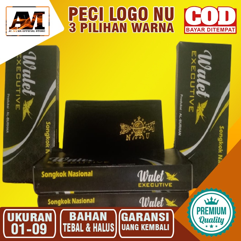 Songkok Peci Anak Dewasa NU Hitam Logo NU Kuning Emas Kopyah NU Super Quality Murah Ori Anti Air Pre