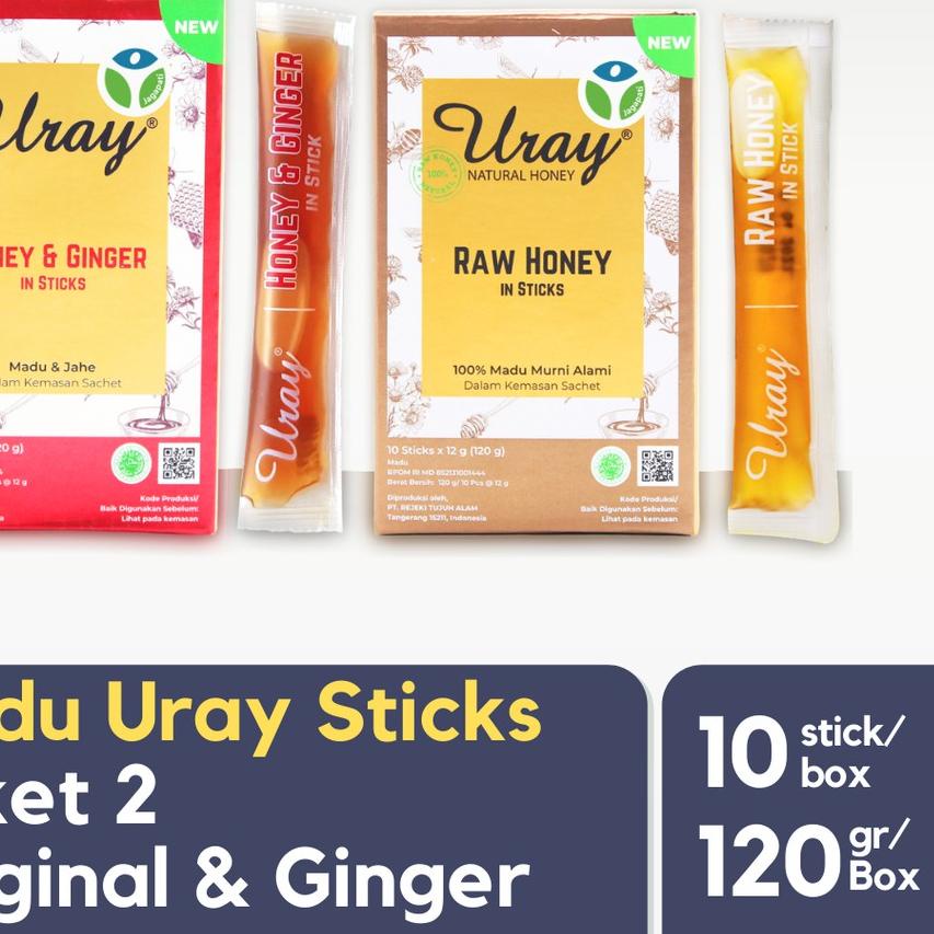 

➹ Paket 2 Uray Stick Sachet 20 pcs - Original & Ginger - Raw Honey - Jagapati ⅎ