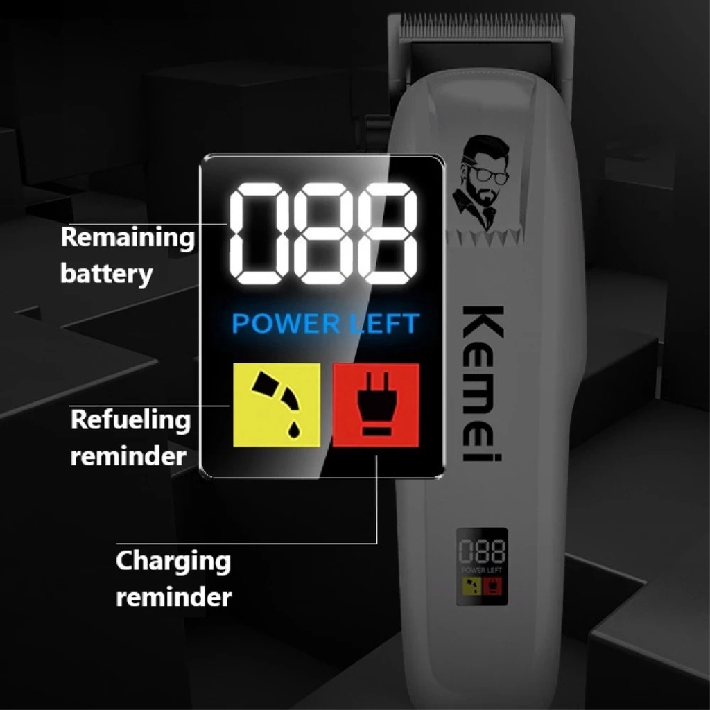 Hope Store - Kemei KM-809A Hair Clipper Alat Mesin Cukur Rambut  Mesin Cukur Rechargeable Hair Clipper/Alat Cukur Rambut System Charge Tanpa Kepala Charger - 1 Set