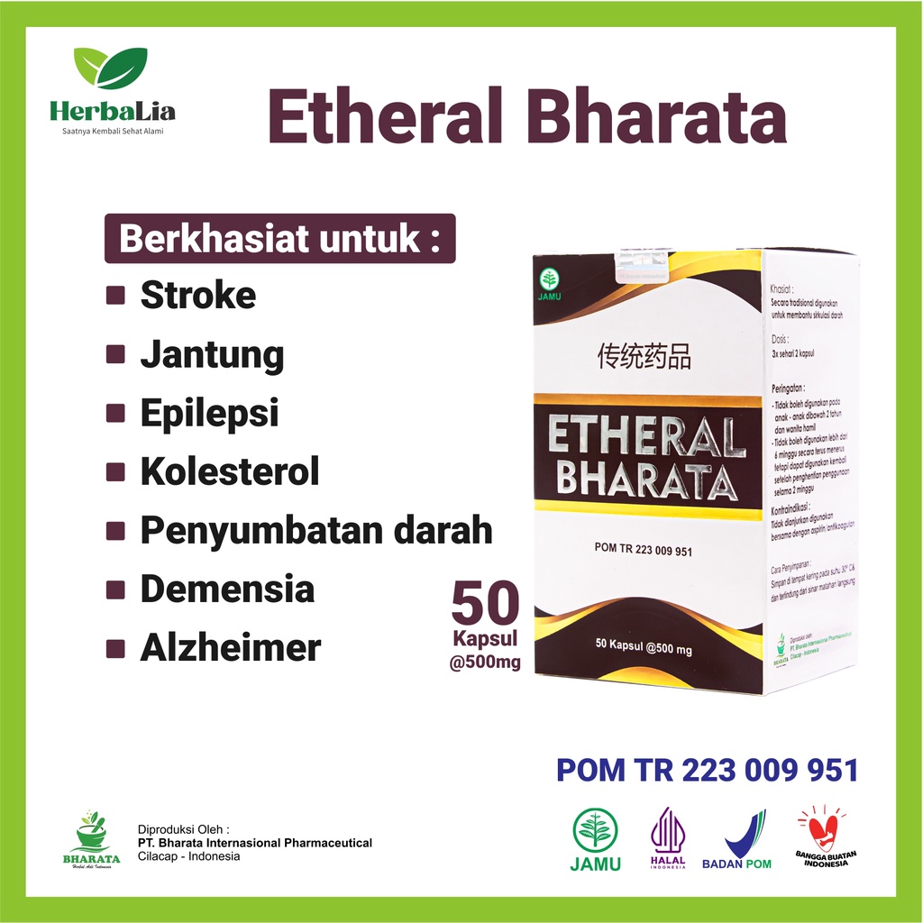 Etheral Bharata Obat herbal Epilepsi, Stroke, Jantung & kolesterol