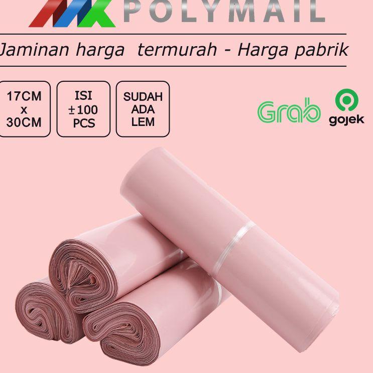 

Big Promote POLYMAILER ±100PCS 17x30CM BABY PINK PREMIUM GLOSSY PLASTIK POLYMAILER