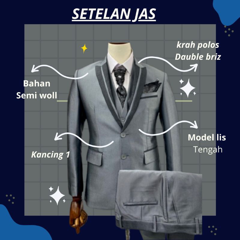 BALZER LAKI LAKI FORMAL MODERN SLIMFIT JAS PENGANTIN PRIA WEDDING