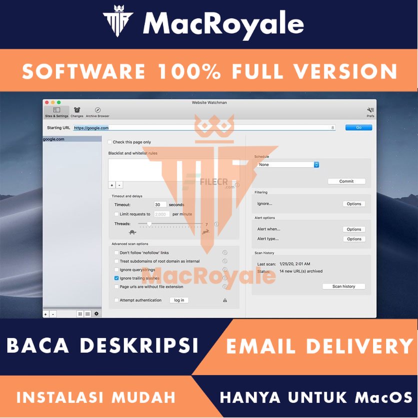 [MacOS] Website Watchman Full Version Lifetime Full Garansi