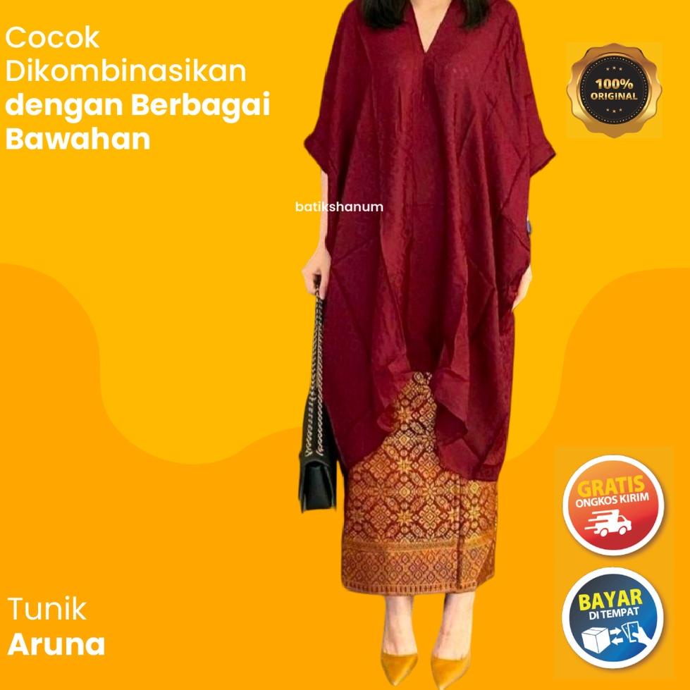 TREN TERBARU TUNIK ARUNA / TUNIK BATIK / TUNIK VISCOS WARNA (HANYA ATASAN SAJA)
