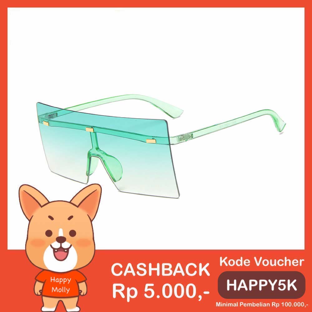 Kacamata UV400 [ Hijau ] Anti Radiasi - Sunglasses Wanita dan Pria Korea - HM8161