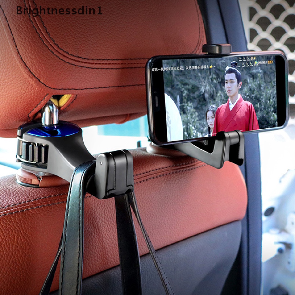 [Brightnessdin1] 2in1 car headrest hook phone bracket Dudukan Kait Belakang Kait Penyimpanan car clip Boutique