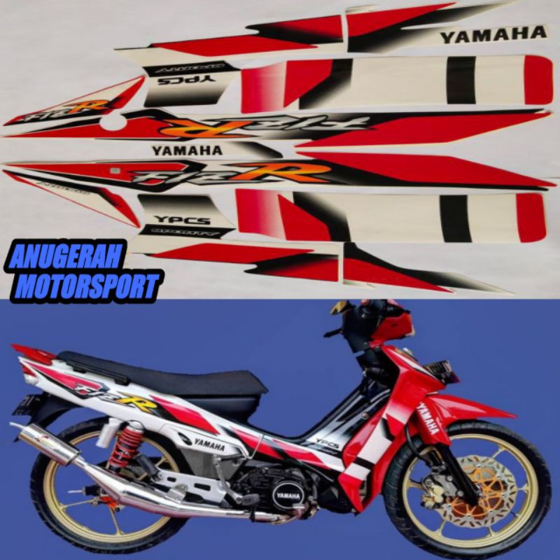 striping / sticker lis body Yamaha fizr / f1zr / fiz r 2002 2003 merah putih