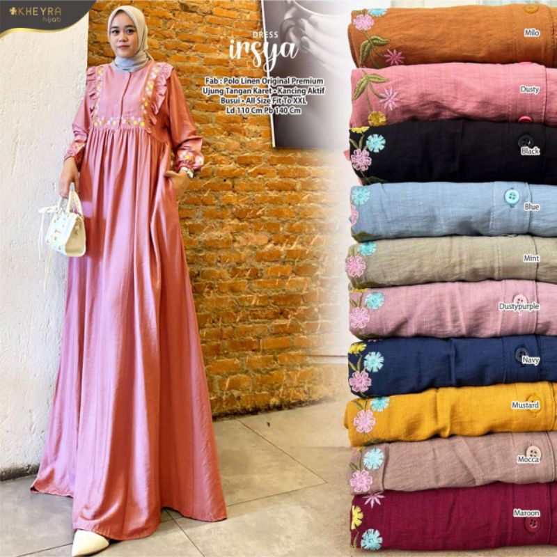 IRSYA DRESS ORI KHEYRA | Polo Linen Original Premium