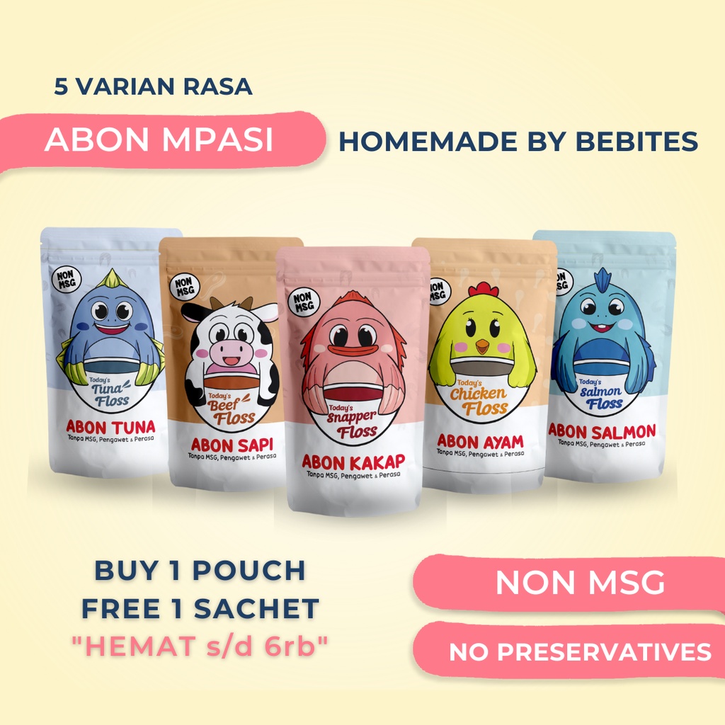 Abon Bayi Anak - Makanan Cemilan Penambah Berat Badan Nafsu Makan Anak Bayi Mpasi Bayi Non MSG - ARAMOMKIDS004