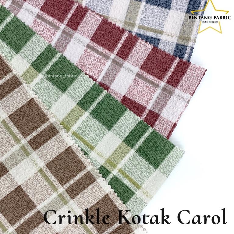 [ART. 29888] Bahan Kain Crinkle Motif Kotak Carol 0,5 meter