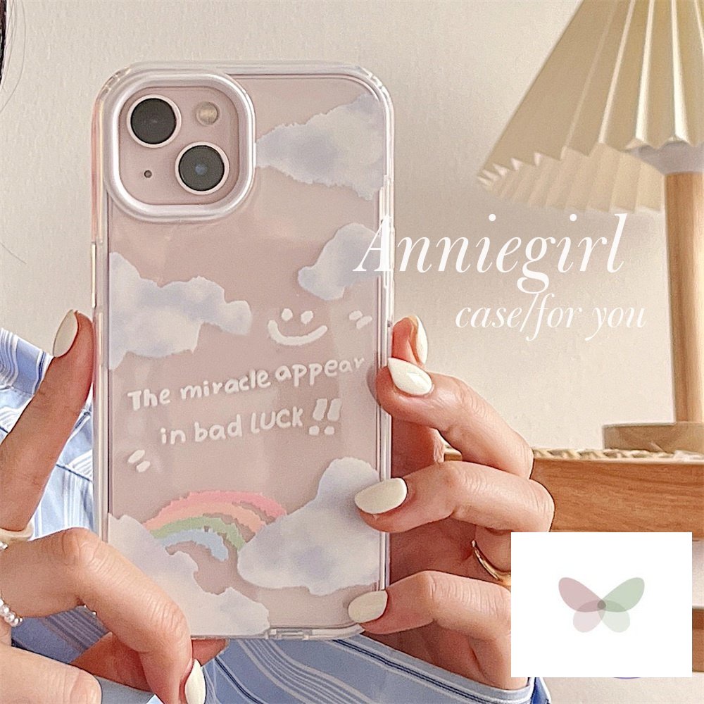 Softcase Awan Pelangi Untuk IPhone SE 2020 6 6S 7 8 Plus XR X XS MAX 3 12 11 14 Pro MAX iPhone 14 Pl