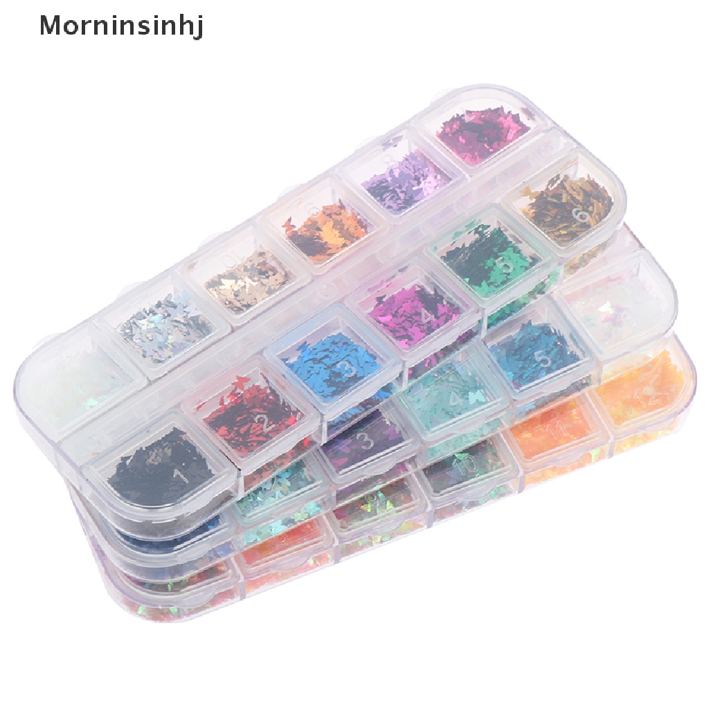 Mornin Sparkly Butterfly Nail Sequin Mix Glitters Flakes Slices Art Dekorasi Tips id