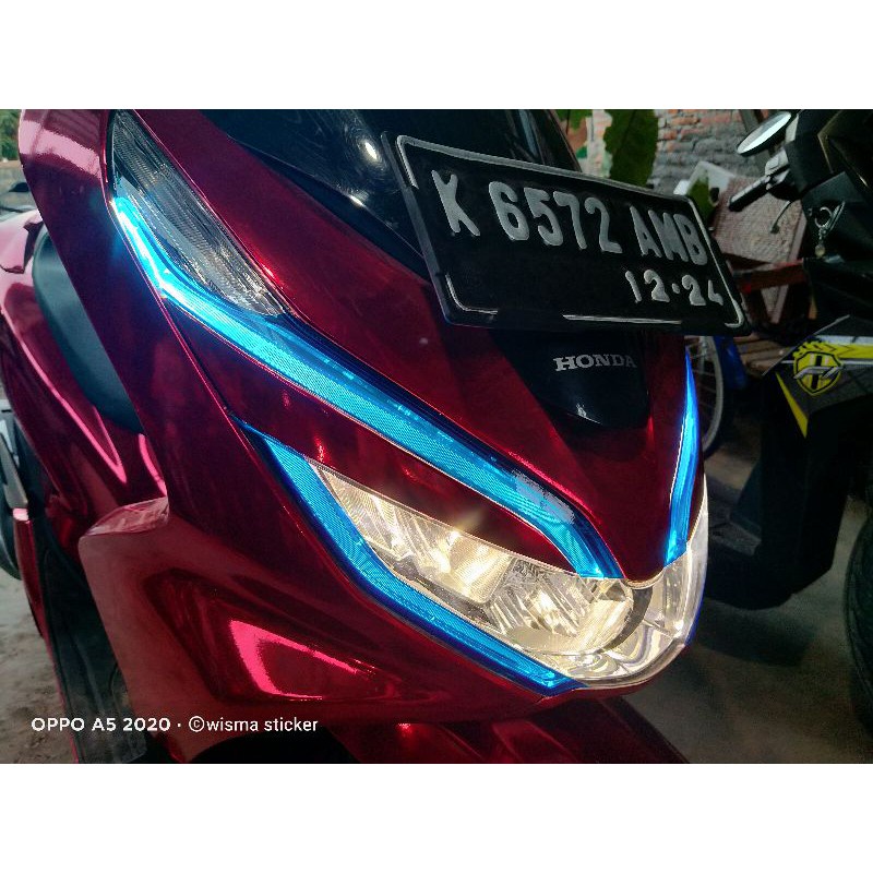 Stiker Alis Pcx 150 Polos / Sticker Lampu Alis Atas Bawah PCX 150