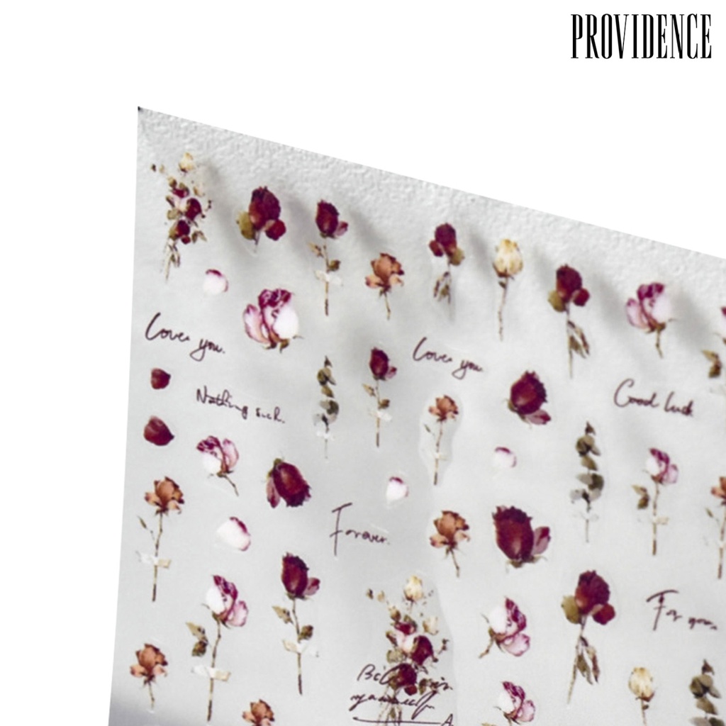 Providence Nail Patch Tidak Luntur Self-adhesive Pasta Mudah DIY Efek 5D Gaya Jepang Lucu Nail Art Rose Stiker Perlengkapan Kuku