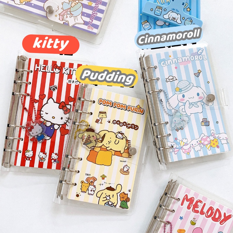 Buku Catatan Daun Longgar A6 Lucu 100 Halaman Sanrio Kartun DIY Buku Harian Buku Harian Siswa Alat Tulis Kantor Sekolah