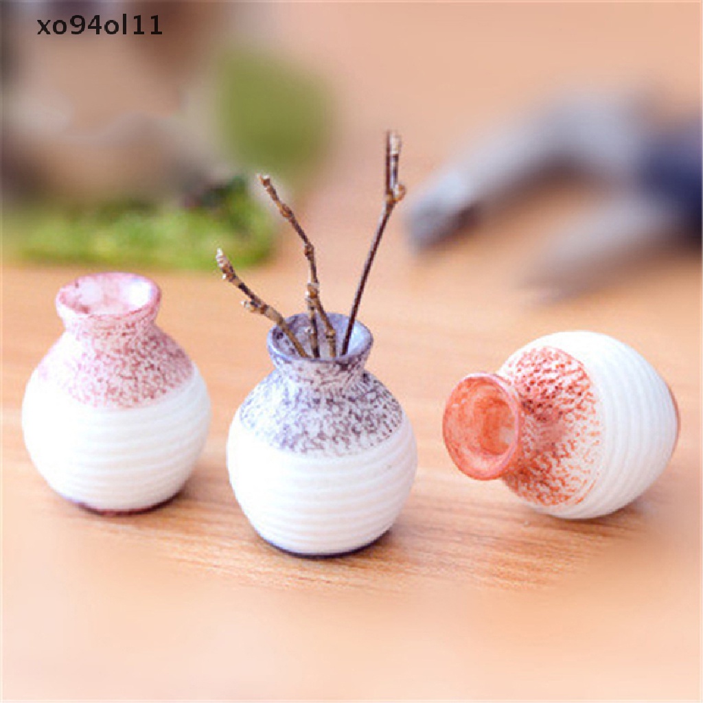 Xo Resin Miniatur Mulut Kecil Vas Diy Craft Aksesori Rumah Taman Dekorasi Aksesoris Home Decoration Fine-cut Vas Ornamen OL