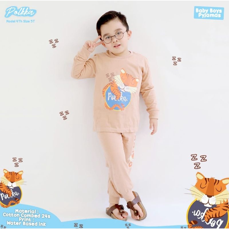 Setelan Piyama Anak Bahan Kaos Lengan + Celana Panjang 1-5 Tahun