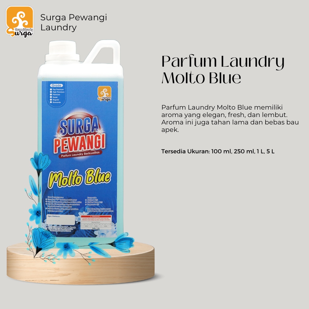 Parfum Laundry Molto Blue - Pewangi Pakaian 1 Liter