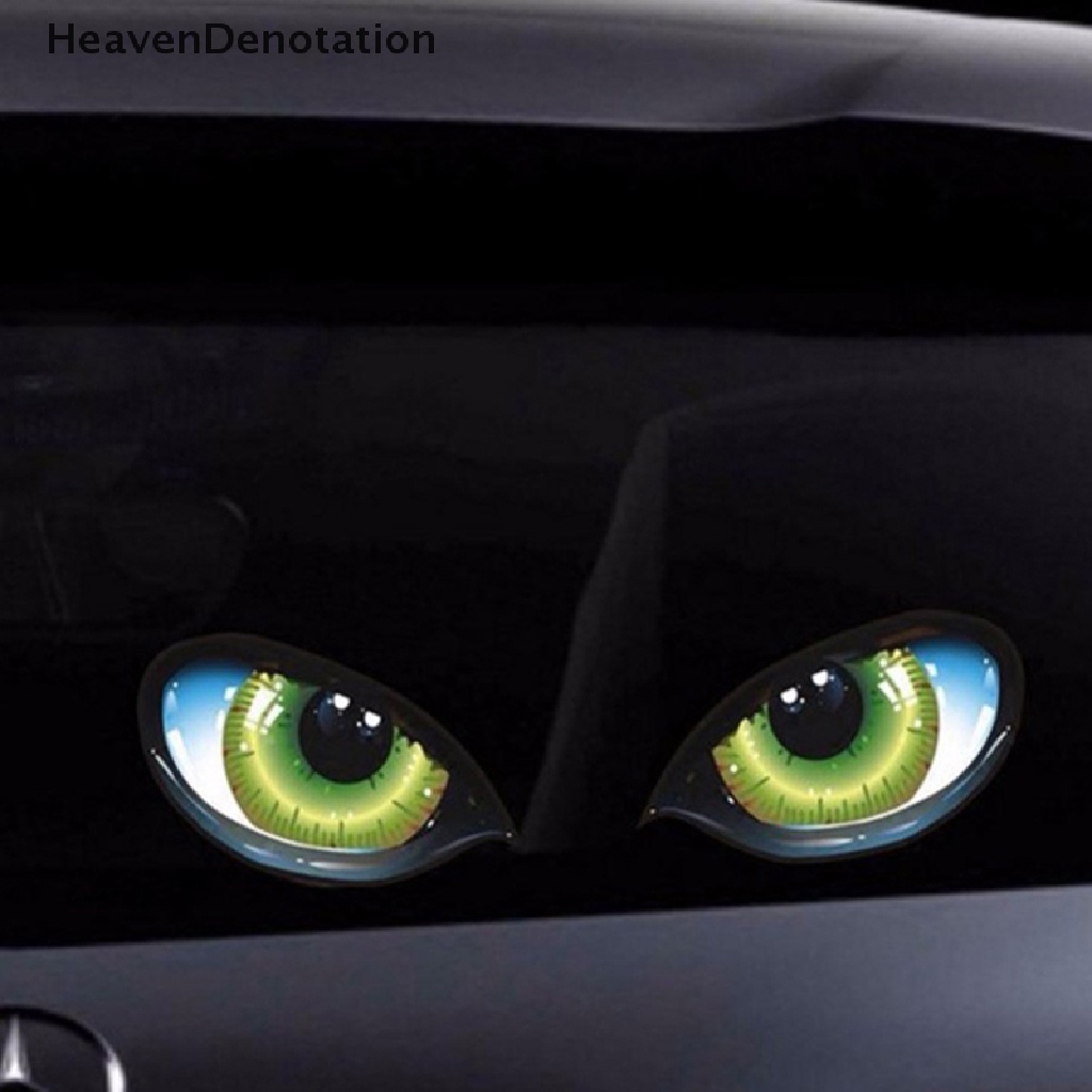 [HeavenDenotation] Mobil Kreatif Reflektif Stiker Mobil Spion Mata Lucu Stiker 3D Goresan Untuk Blok Kartun Aksesoris Hias HDV