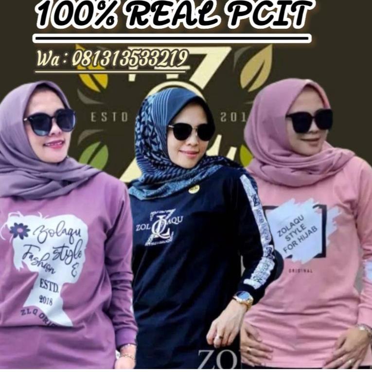 PALING LARIS D) kaos wanita lengan panjang zolaqu/kaos wanita zolaqu ori terbaru 2021/kaos wanita zo